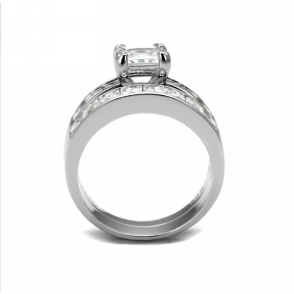 STERLING SILVER DIAMOND WEDDING SET - Picture 9 of 9
